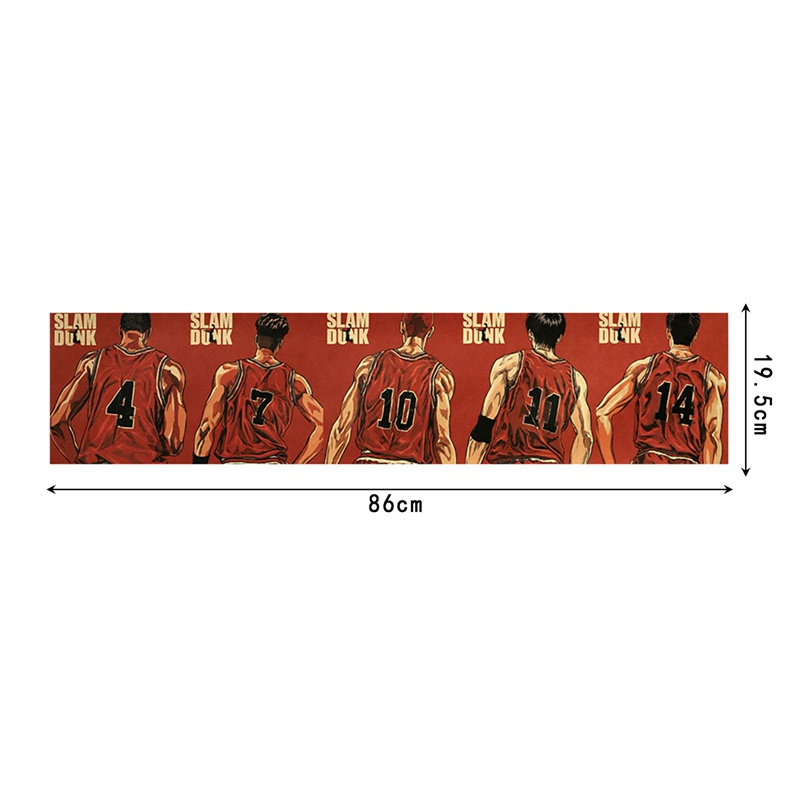 Poster A4 Decal Phim Hoạt Hình SLAM DUNK Dán Tường Anime Chibi