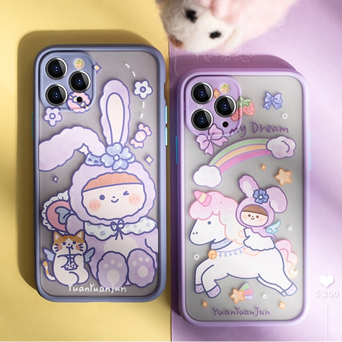 Ốp iphone - Ốp lưng viền nhám Thỏ Mèo Kì Lân 6s/6plus/6splus/7/8/7plus/8plus/x/xs/xsmax/11/11promax - Awifi Case X3-9 | BigBuy360 - bigbuy360.vn