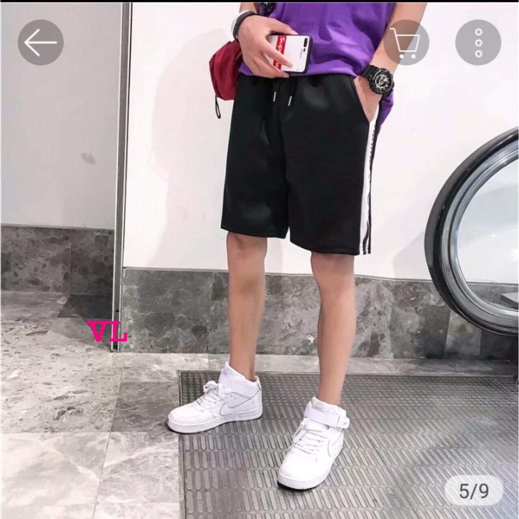 Quần đùi nam thể thao phối sọc chữ BLA2402 | BigBuy360 - bigbuy360.vn