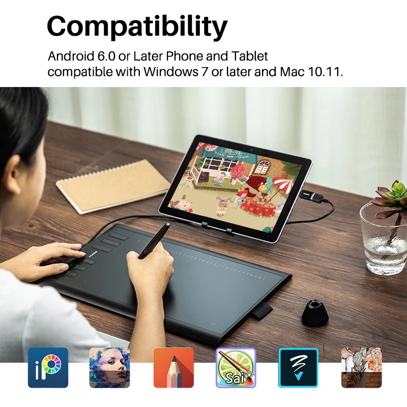 Bảng Vẽ Điện Tử Huion H1060P - Chơi Game Osu, Thiết Kế Đồ Họa, Chữ Ký Điện Tử