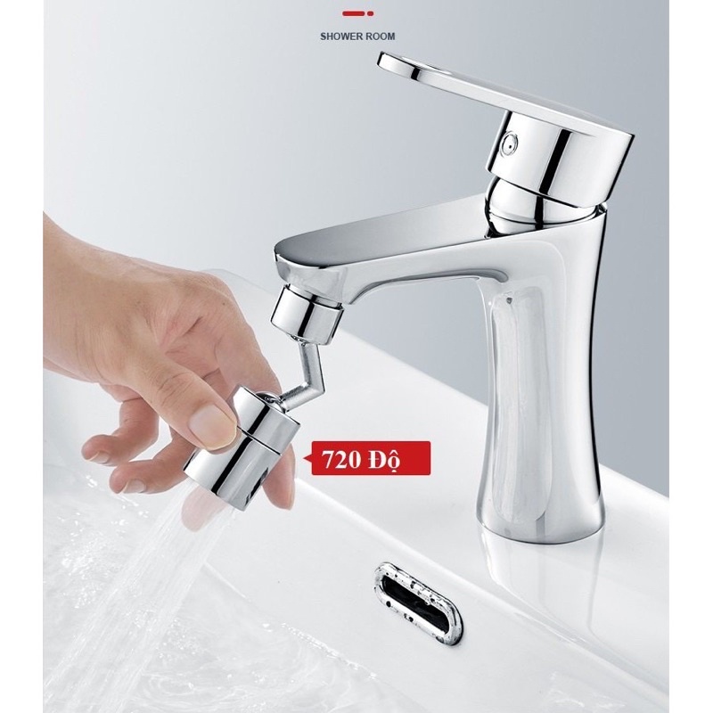 Đầu nối vòi nước thông minh, đầu vòi tăng áp xoay 730 độ
