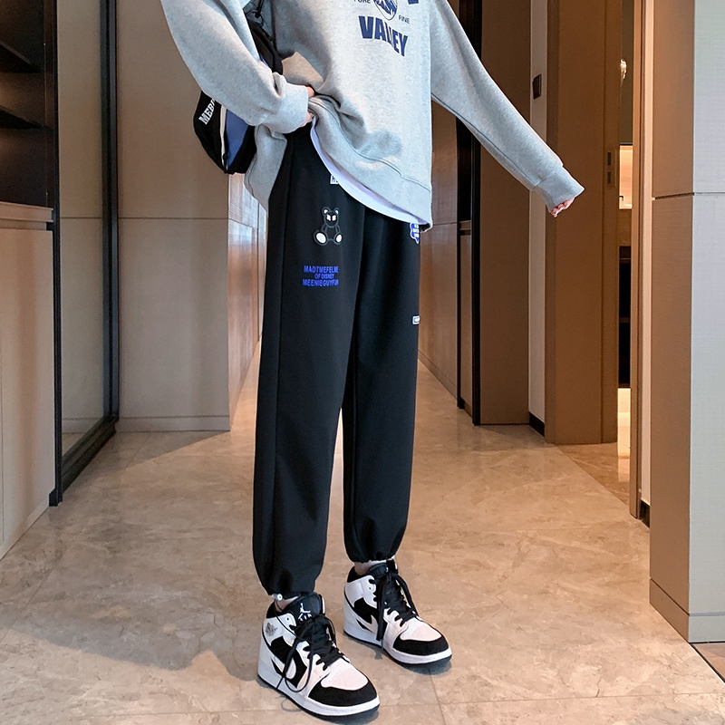 NRVP Quần Thể Thao Nữ Ống Rộng Phong Cách Thời Trang Đường Phố Hàn Quốc Mới