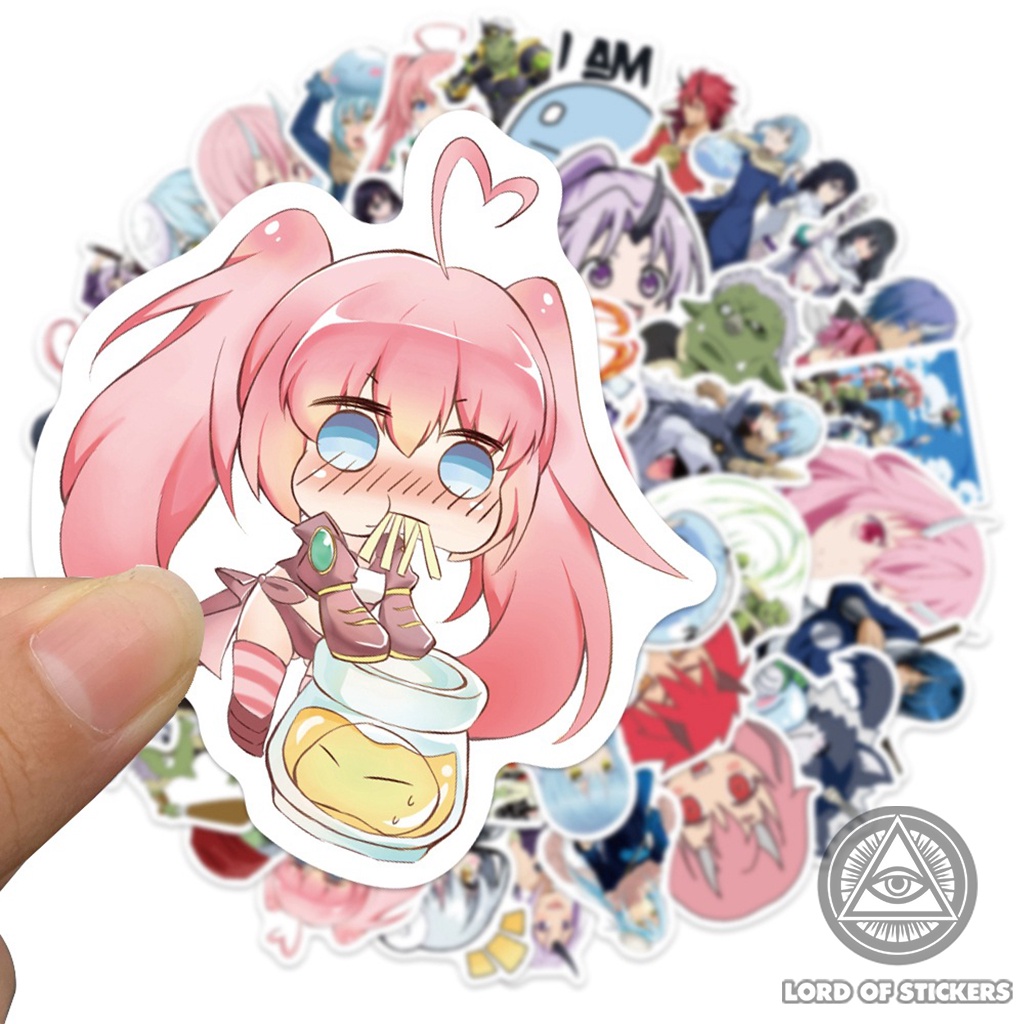 Set 50 Hình Dán Chuyển Sinh Thành Slime Sticker Anime Manga Tensura Chống Thấm Nước Trang Trí Mũ Bảo Hiểm, Laptop, Vali