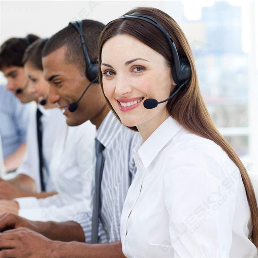 USB Headset Microphone Adjustable Noise Canceling Earphone for PC Laptop