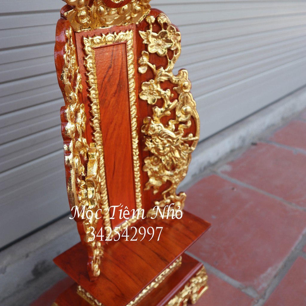 Bài vị thờ cúng gia tiên gỗ gõ cao 61cm ngang 25 sâu 15cm
