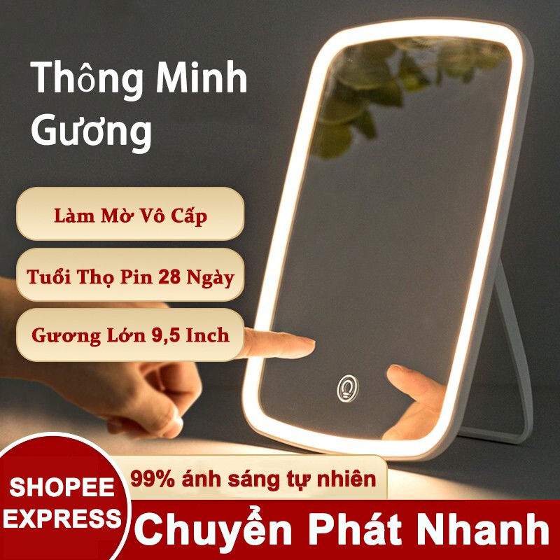 Gương Trang Điểm Để Bàn Jordan&Judy Với Đèn Led Có Thể Gấp Gọn Được