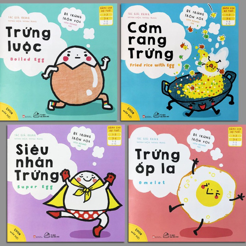 Sách - Ehon Nhận Biết: Bé Trứng Tròn Xoe (Bộ 4 Cuốn) - Dành Cho Trẻ 1-6 Tuổi