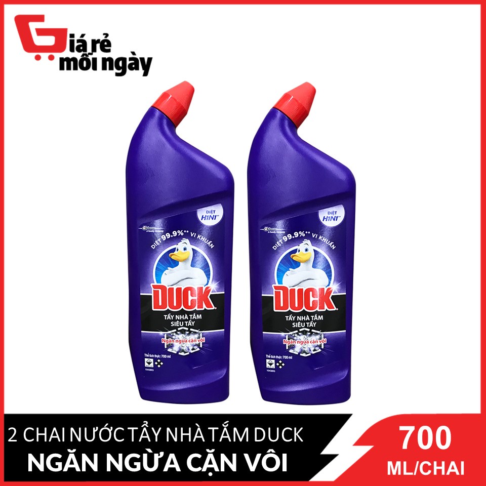 COMBO 2 Nước Tẩy Nhà Tắm Duck Siêu Tẩy Ngăn Ngừa Cặn Vôi 700mlx2