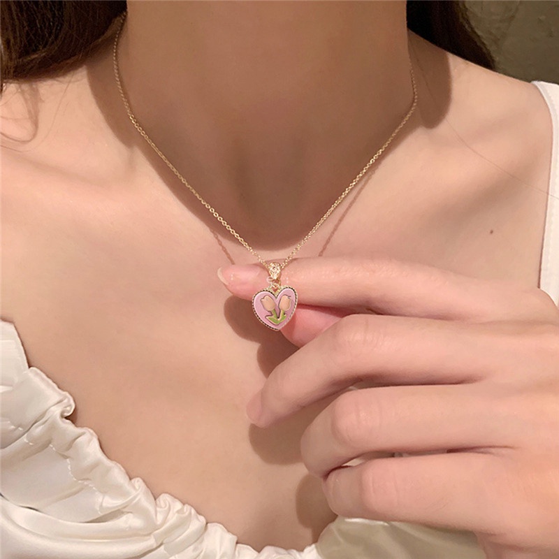 Vòng Cổ Choker Hình Hoa Tulip Phong Cách Pháp Sang Trọng Thời Trang Xuân Hè Cho Nữ