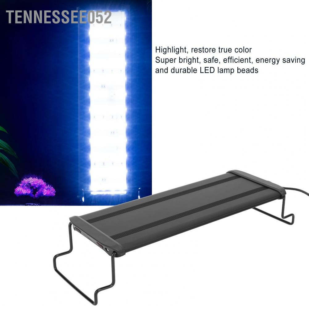 Tennessee052 Fish Tank Light 30LED Full Spectrum 12W Adjustable Planted Aquarium Lamp for Landscape Freshwater US Plug 100‑240V