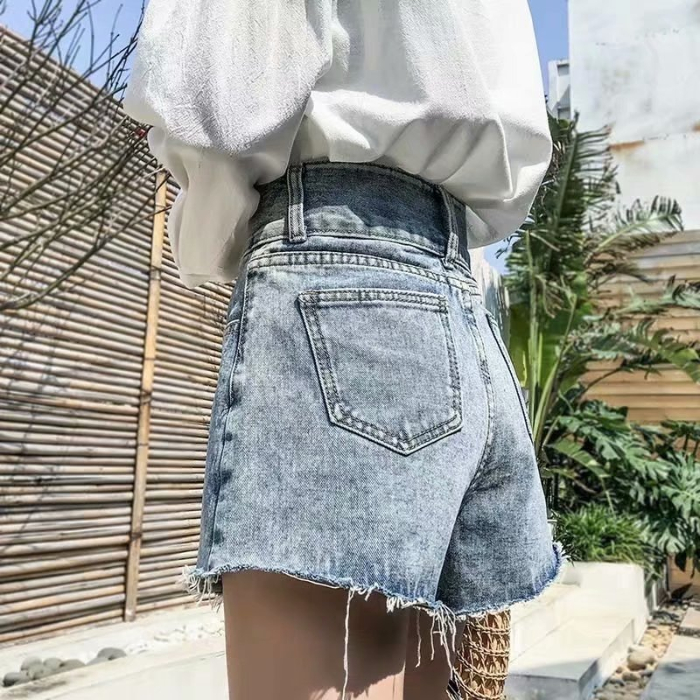 Women's Korean Casual Pants Loose Fashion High Waist Denim Shorts