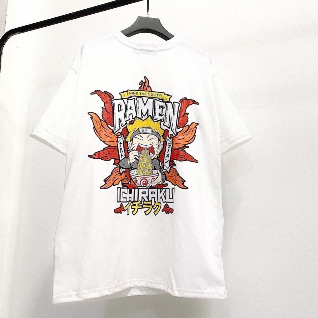 Áo thun tay lỡ form rộng Naruto ăn mì Ramen phong cách unisex cho cả nam nữ, có big size - Áo thun oversize nam nữ AL14