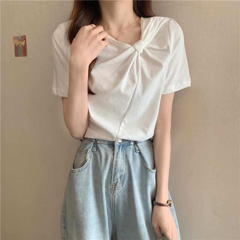 Áo thun IELGY tay ngắn màu trơn dáng ôm dễ phối đồ thời trang cho nữ