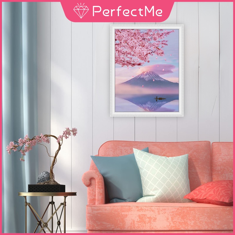 Bộ Tranh Đính Đá 5D Họa Tiết Phong Cảnh Nhật Bản Độc Đáo Kích Thước 40x50cm