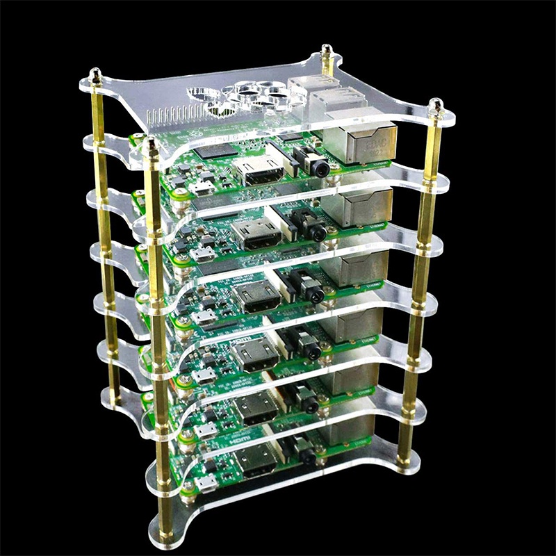 Hộp Nhựa Trong Suốt 6 Tầng Chuyên Dụng Cho Raspberry Pi 4B/3B+/3B/2B/B+(Không Kèm Raspberry Pi)