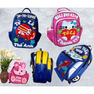 Balo mẫu giáo handmade cho bé,ba lô cho bé tiểu học in tên