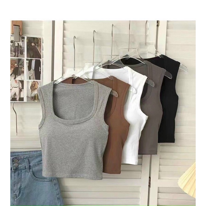 Áo bra đệm cầu vai cổ U siêu đẹp,áo croptop