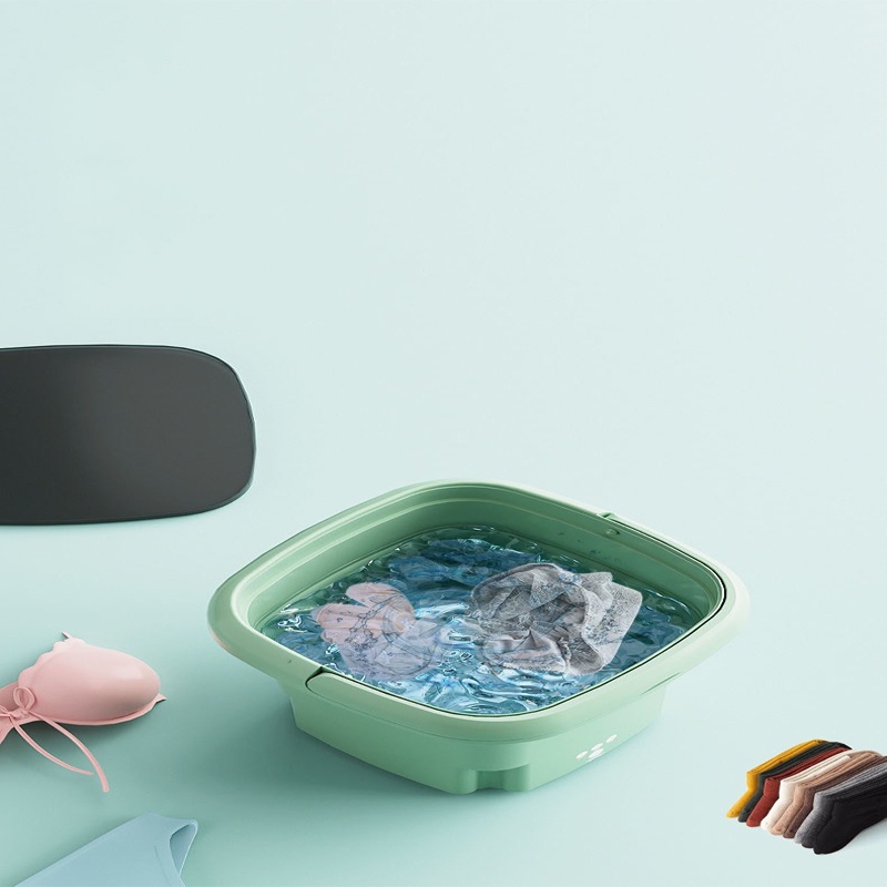 Máy Giặt Mini Máy Giặt Mini Cho Bé Gấp Gọn Vắt Khô Tự Động Có Ánh Sáng Xanh SUN.Z