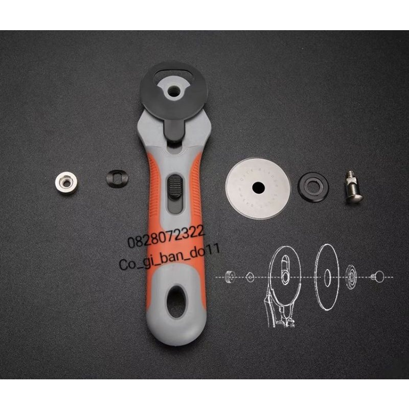 Dao Lăn 45mm Có Chốt An Toàn &amp; Lưỡi Dao Thay Thế.