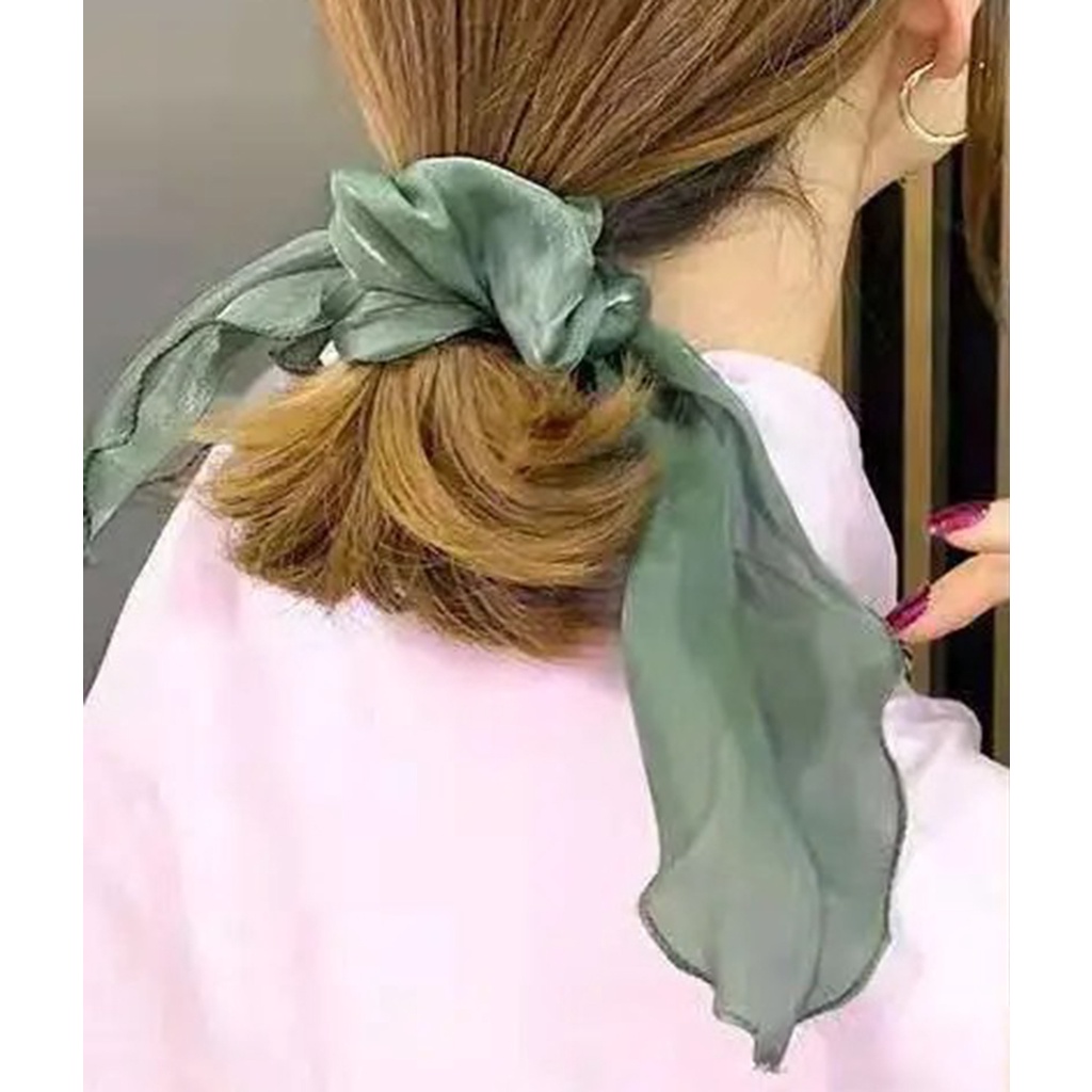 Dây Buộc Tóc Scrunchies Cột Tóc Nơ Vải Voan, Chun Buộc Tóc Nữ Hàn Quốc SC1