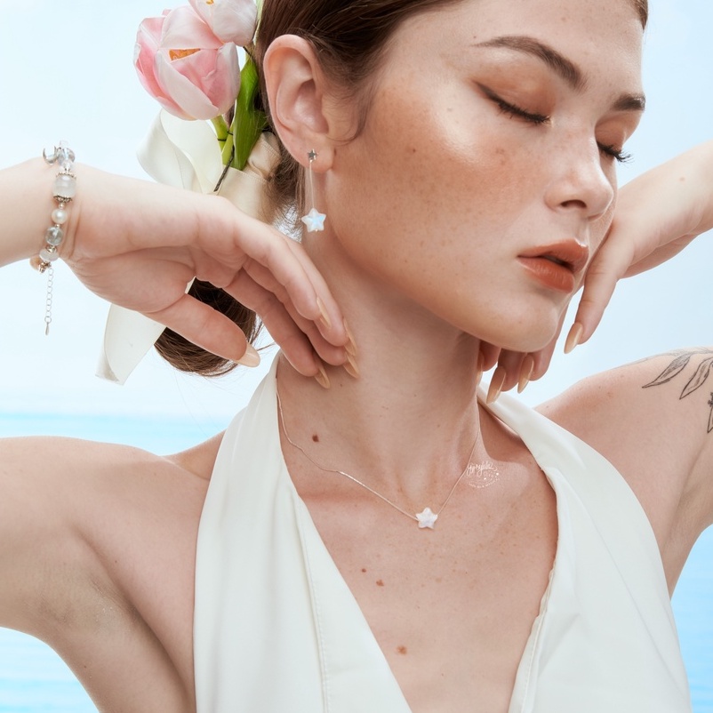 Dây Chuyền Ngôi Sao Đá Ánh Trăng Thiên Nhiên Phong Thủy May Mắn Không Kị Mệnh SP004209 Gypsy.lala