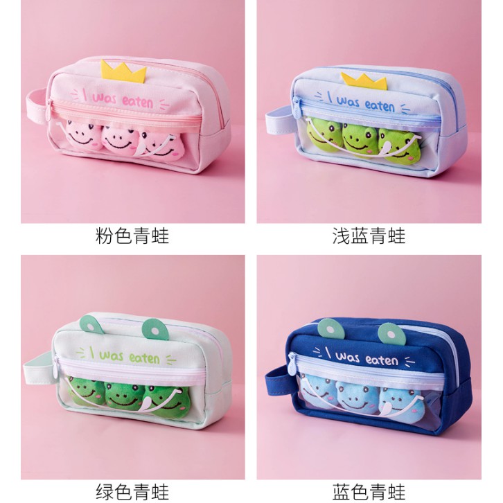 Bóp viết/Hộp bút bông vải nhung hình thú dễ thương