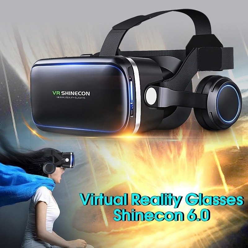 Virtual Reality Shinecon 6.0 3D Glasses Box Stereo Headset for IOS Android