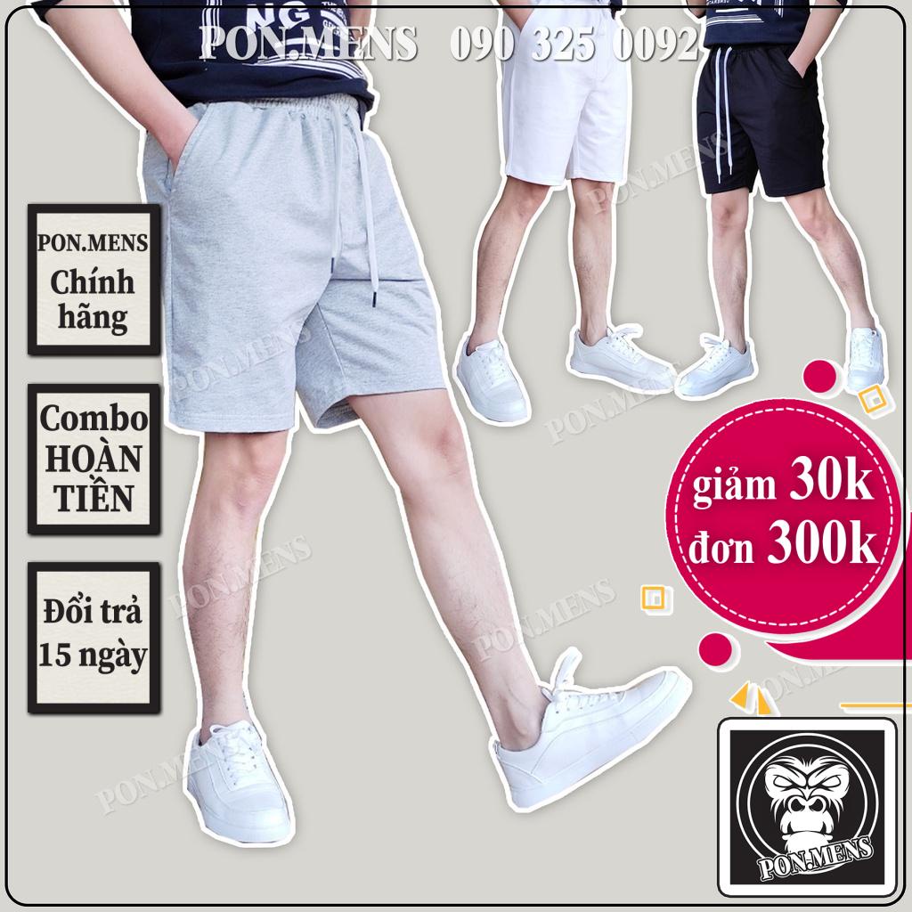 Quần short nam thun da cá chống bai xù hiệu quả màu đen ghi trắng hàng VNXK 02 Pon.mens