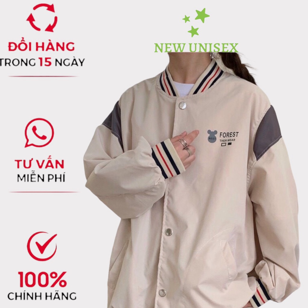 Áo Khoác Dù Nhẹ Unisex 2 Lớp Chống Nắng Đi Mưa Nhẹ In Chữ FOREST phối sọc - TP [NewUnisex]