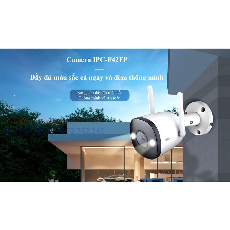 Camera Imou Bullet Wifi IPC-F42FP-imou 4 Megapixel , chống nước, tích hợp đèn Spotlight Full color  (bảo hành 24 tháng)