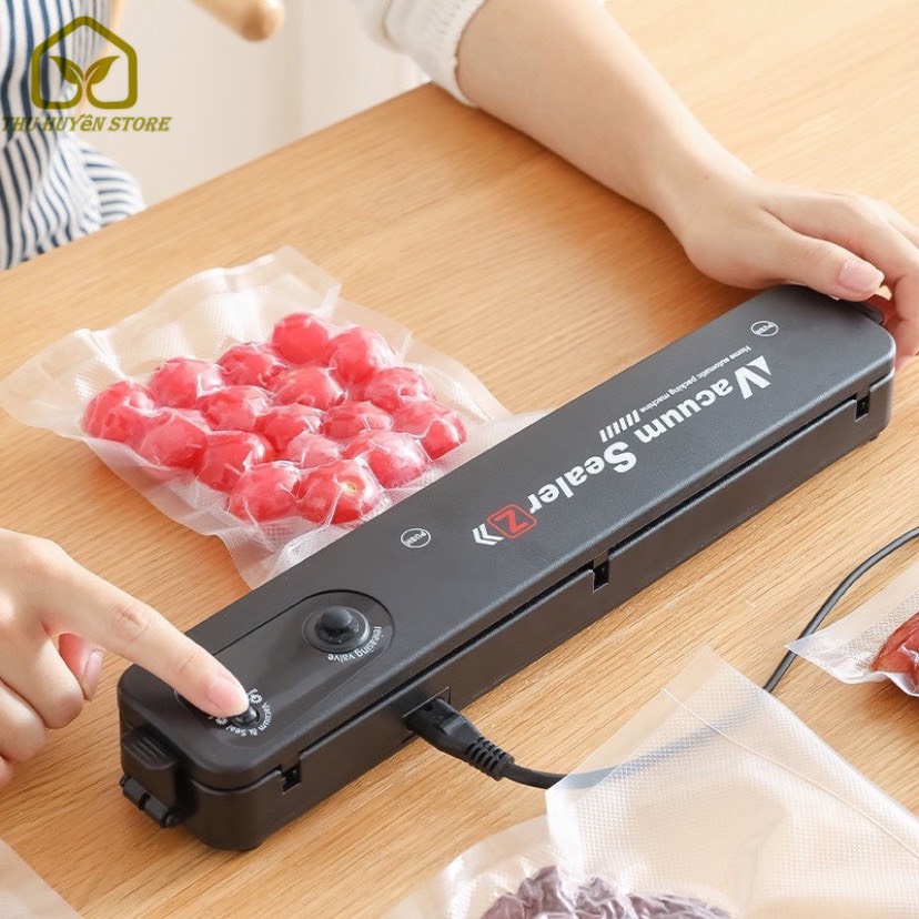 𝑺𝑨𝑳𝑬 𝑺𝑶̂́𝑪 Máy Hút Chân Không Thực Phẩm Kèm Hàn Miệng Túi Vacuum Sealer ( tặng 10 túi hút ) Tiện Lợi Dễ Sử Dụng