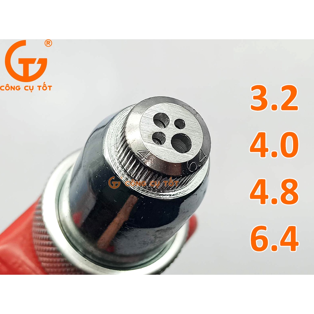 Vam rút đinh tán river đầu xoay 4 lỗ 3.2-4.0-4.8-6.4mm tay 13 inch 325mm C-Mart Đài Loan