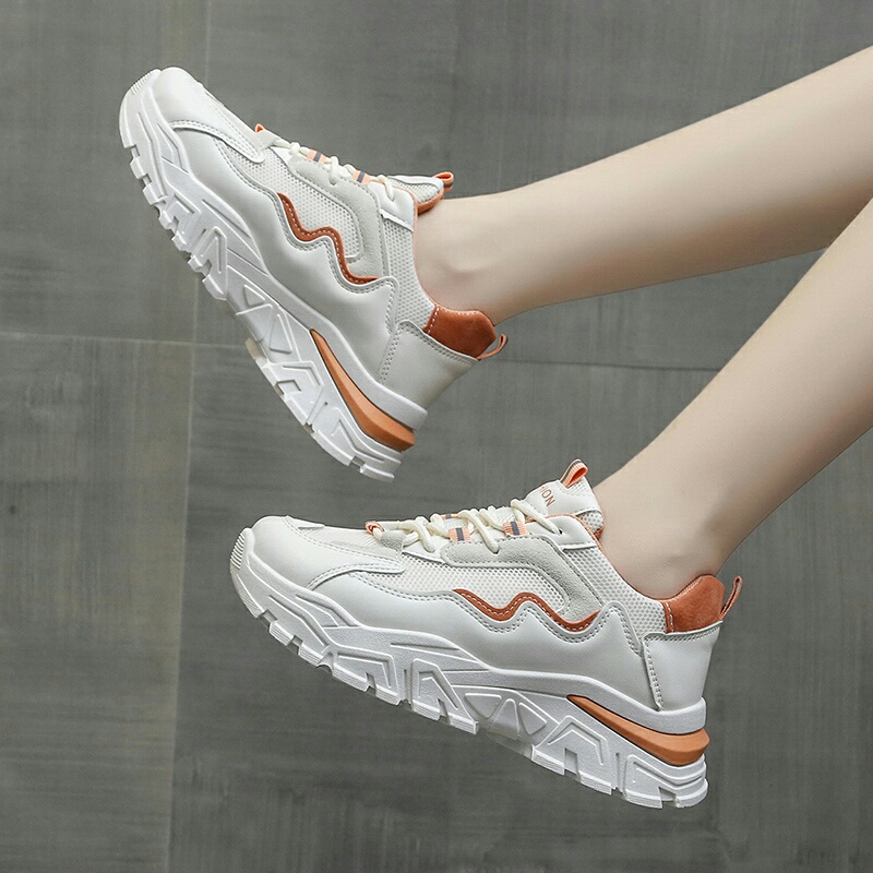 HÀNG MỚI VỀ - ẢNH VÀ VIDEO THẬT  Giày thể thao sneaker nữ ULZZANG có phản quang đế mới phối da lộn