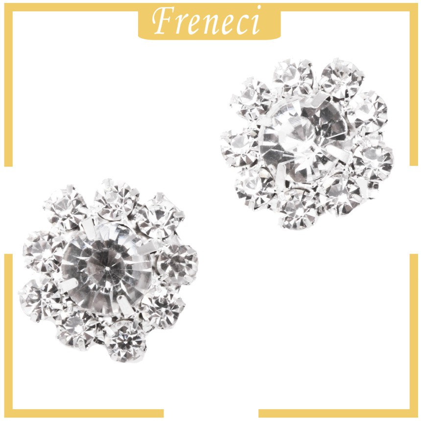 Bộ 10 Nút Áo Hình Hoa Đính Đá 16mm DIY