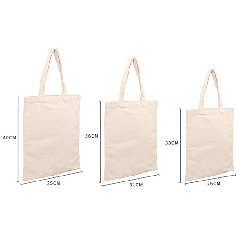 Túi tote chất liệu cotton canvas màu trắng kem phong cách Hàn Quốc