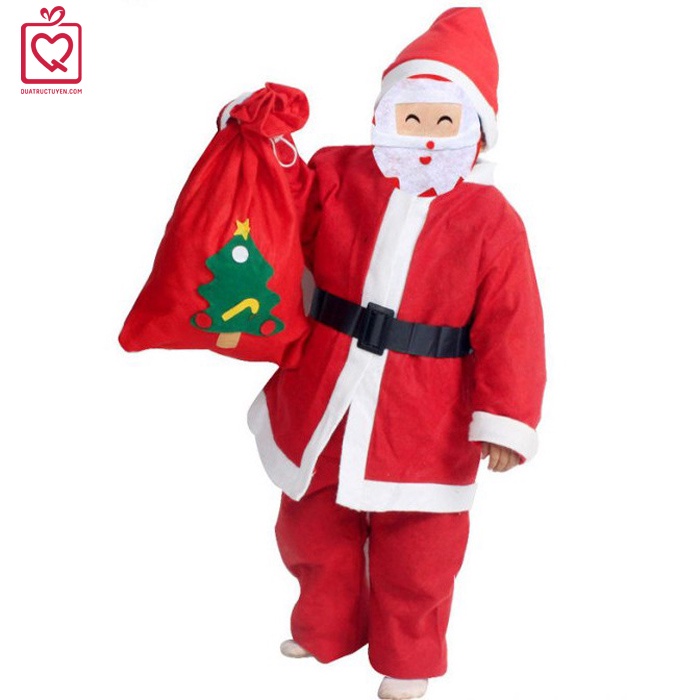 Túi ông già Noel đựng quà Giáng sinh vải nỉ hình Người tuyết/ Cây thông