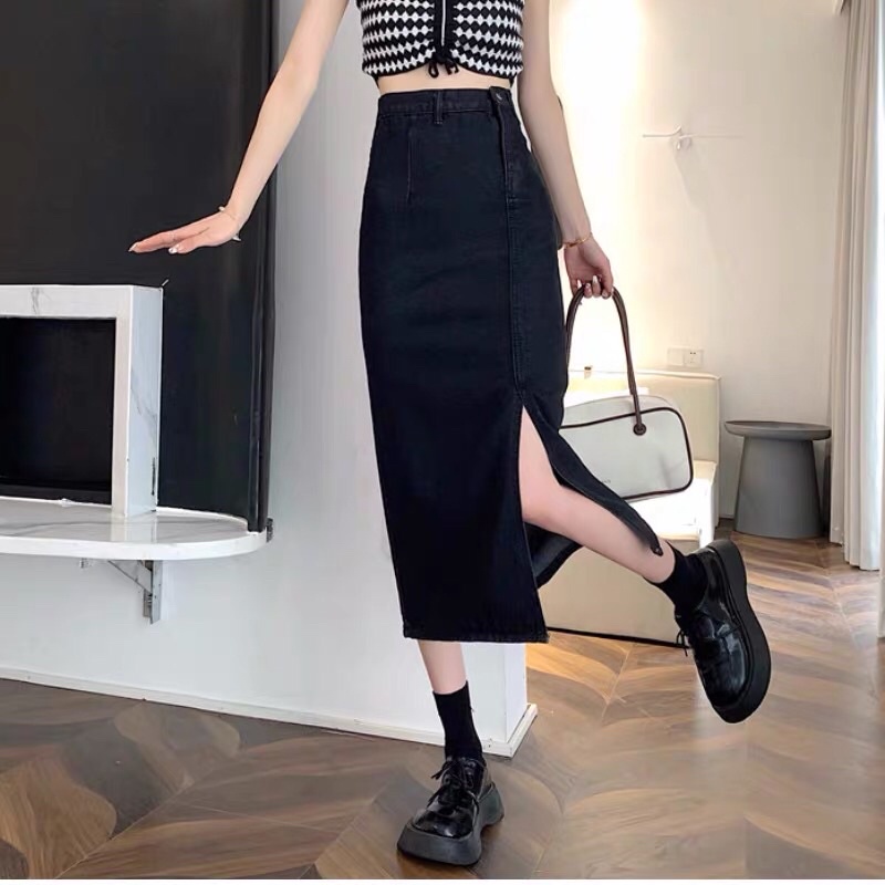 Chân váy jeans xẻ siêu hot | BigBuy360 - bigbuy360.vn