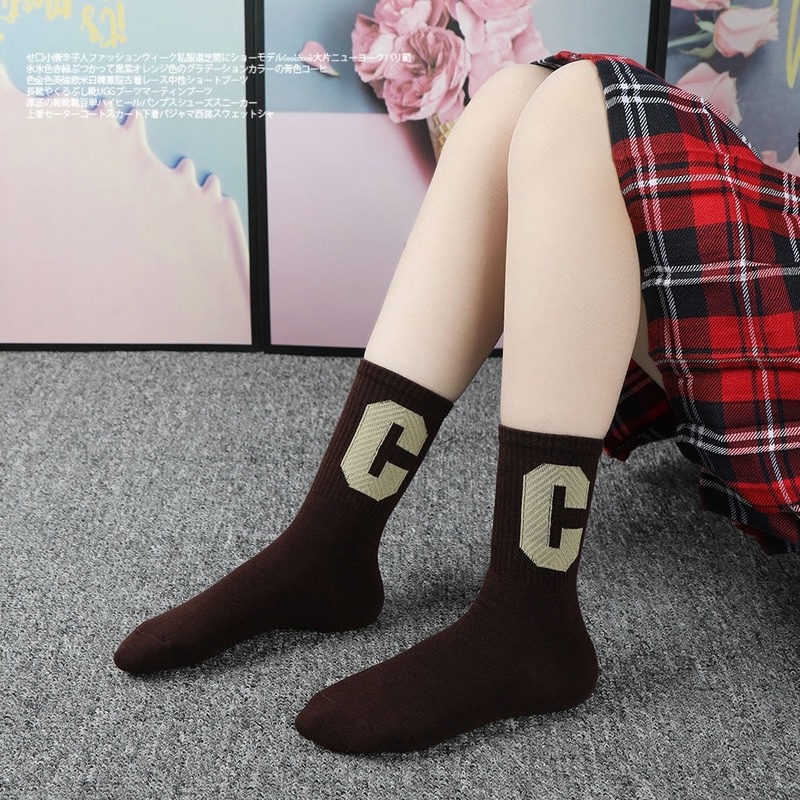 Vớ Cotton Thể Thao Màu Sắc Trơn In Chữ Cái Thời Trang Xuân Hè Cho Bé