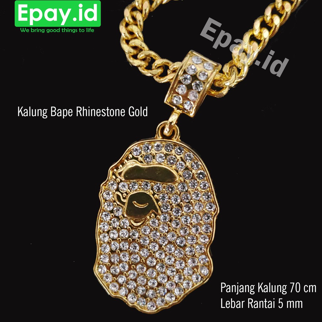 Bape Dây Chuyền Mạ Vàng 70cm Phong Cách Hiphop