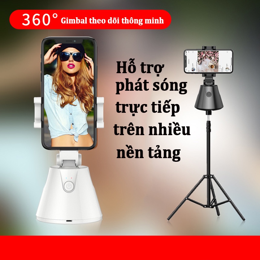 Giá đỡ điện thoại thông minh Gimbal Apai Genie 360 độ quay Tiktok Youtube Facebook theo dõi chuyển động thông minh