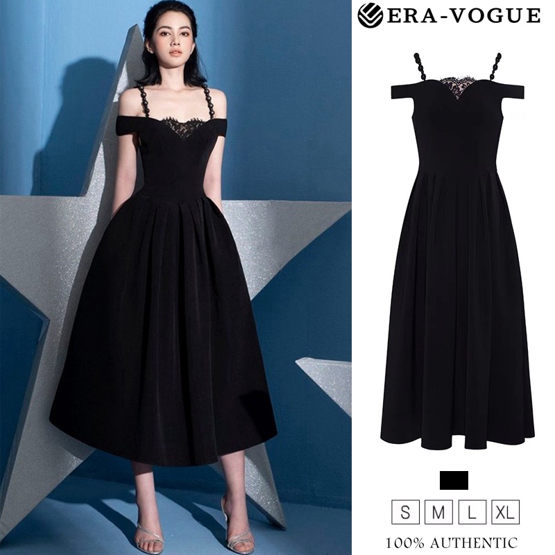 EraVogue🌷 Đầm Nữ Màu Đen Kiểu Hàn Quốc Gợi Cảm Cho Nữ váy dạ hội Y9947