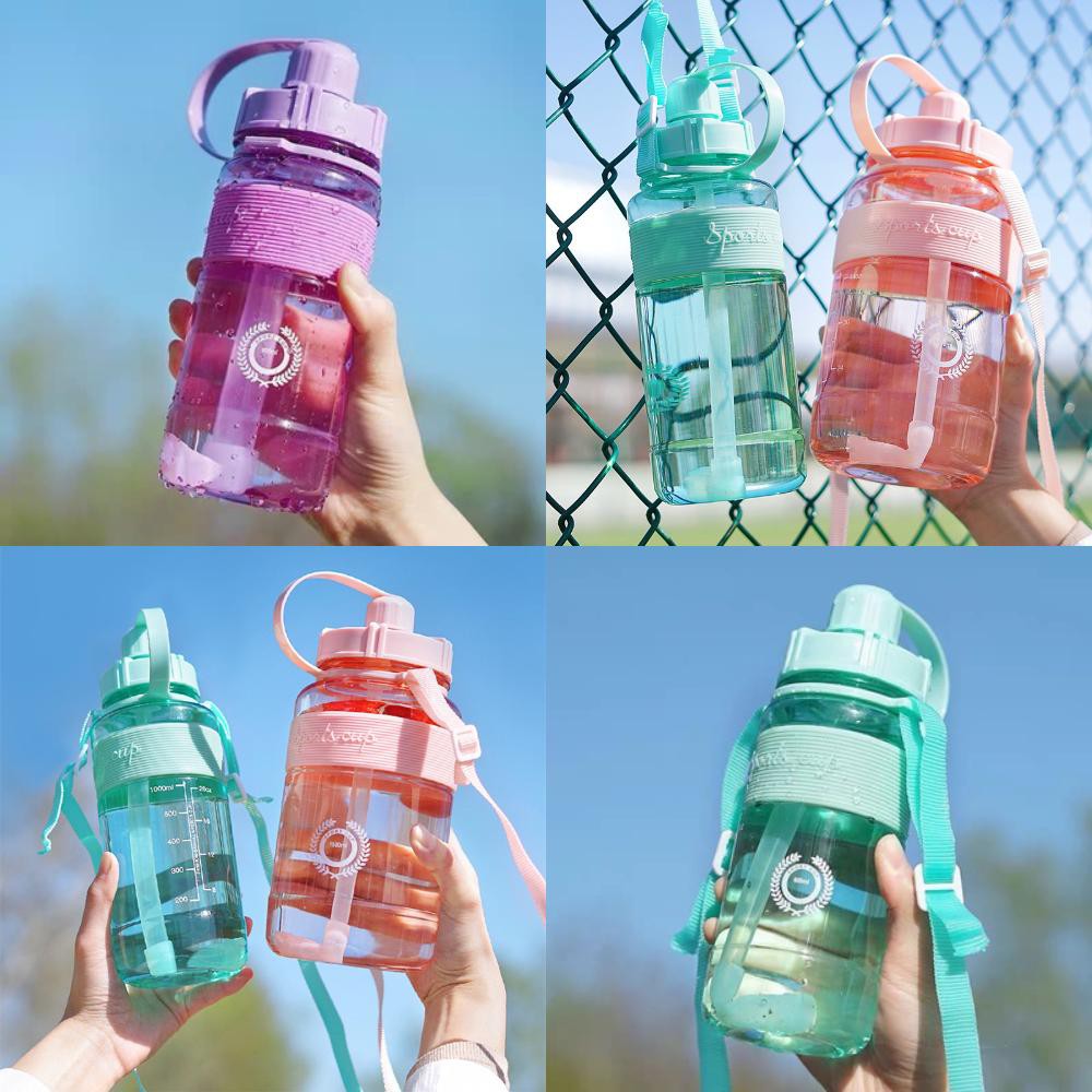 Bình Đựng Nước 600/1000/1500/2000ml Có Ống Hút