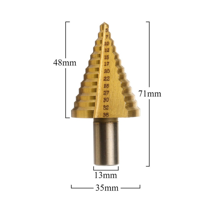 Mũi Khoan Lỗ 5-35mm HSS Mạ Titan Cao Cấp