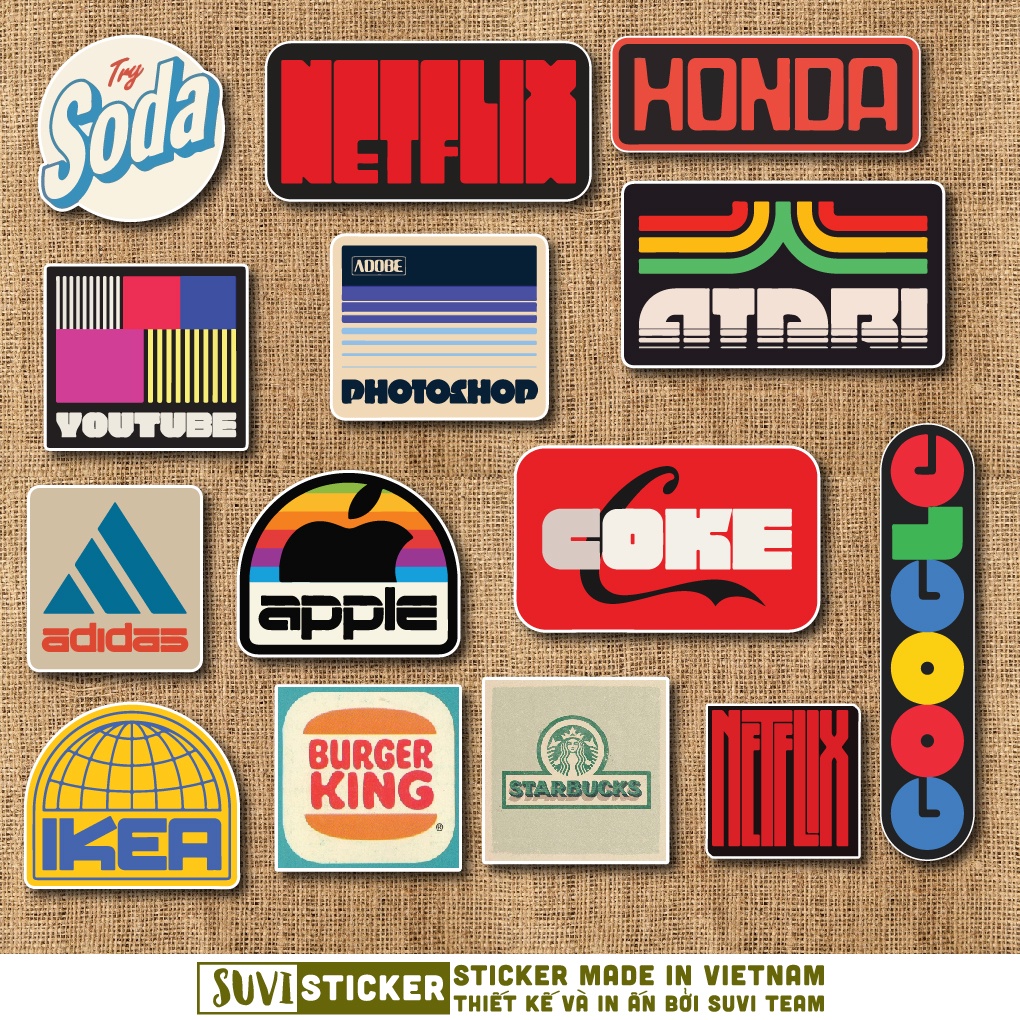 50 Sticker Retro Local Brand chống nước sticker dán mũ bảo hiểm, laptop, điện thoại, đàn guitar, vali. MSP: SV50