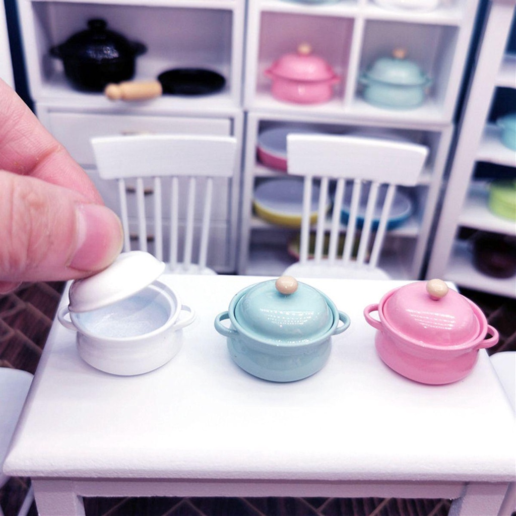 YIYU Nồi Nấu Ăn MIni Dễ Thương Cho Nhà Búp Bê Tỉ Lệ 1 / 12