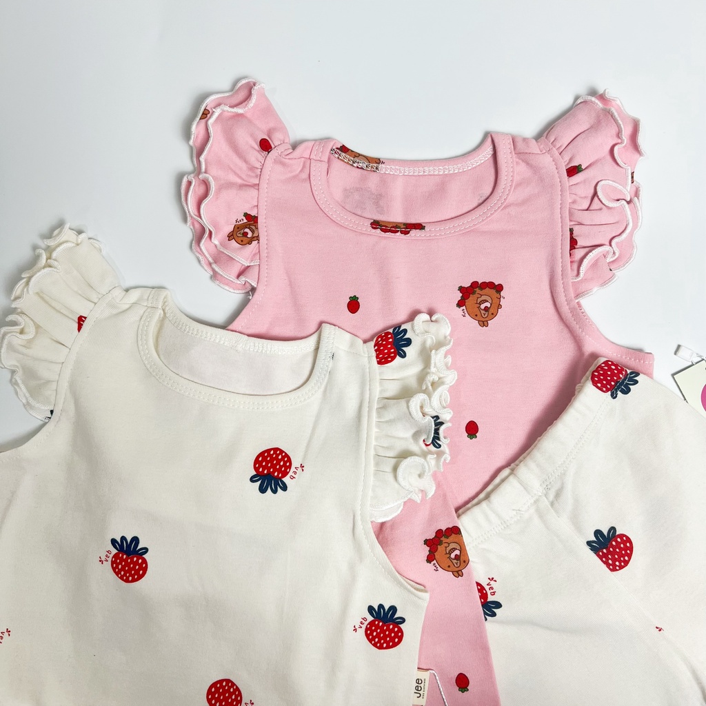 JEE Kids - Bộ cánh tiên tay đôi quần lửng thun cotton cao cấp họa tiết xinh xắn cho bé gái