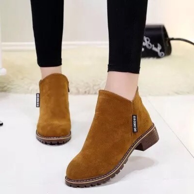 Bốt cổ thấp da lộn ( hàng đẹp) | BigBuy360 - bigbuy360.vn