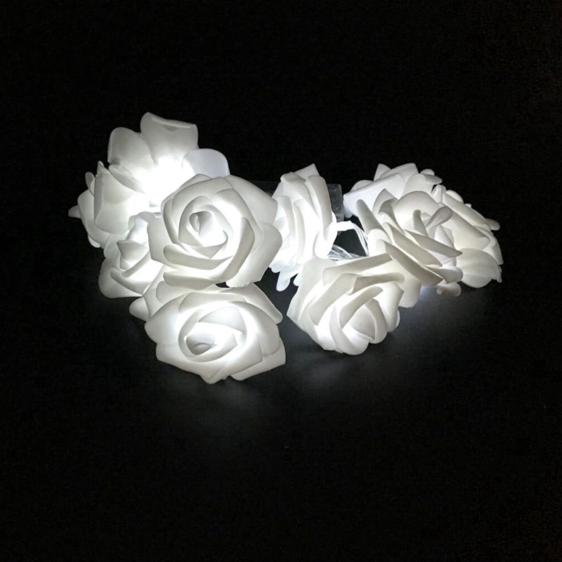 Dây đèn led 40 bóng hình hoa hồng dài 4m dùng trang trí Giáng Sinh