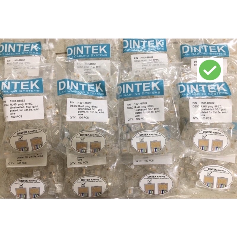 Đầu bấm mạng DinTek Cat5e 1501-88052 chính hãng