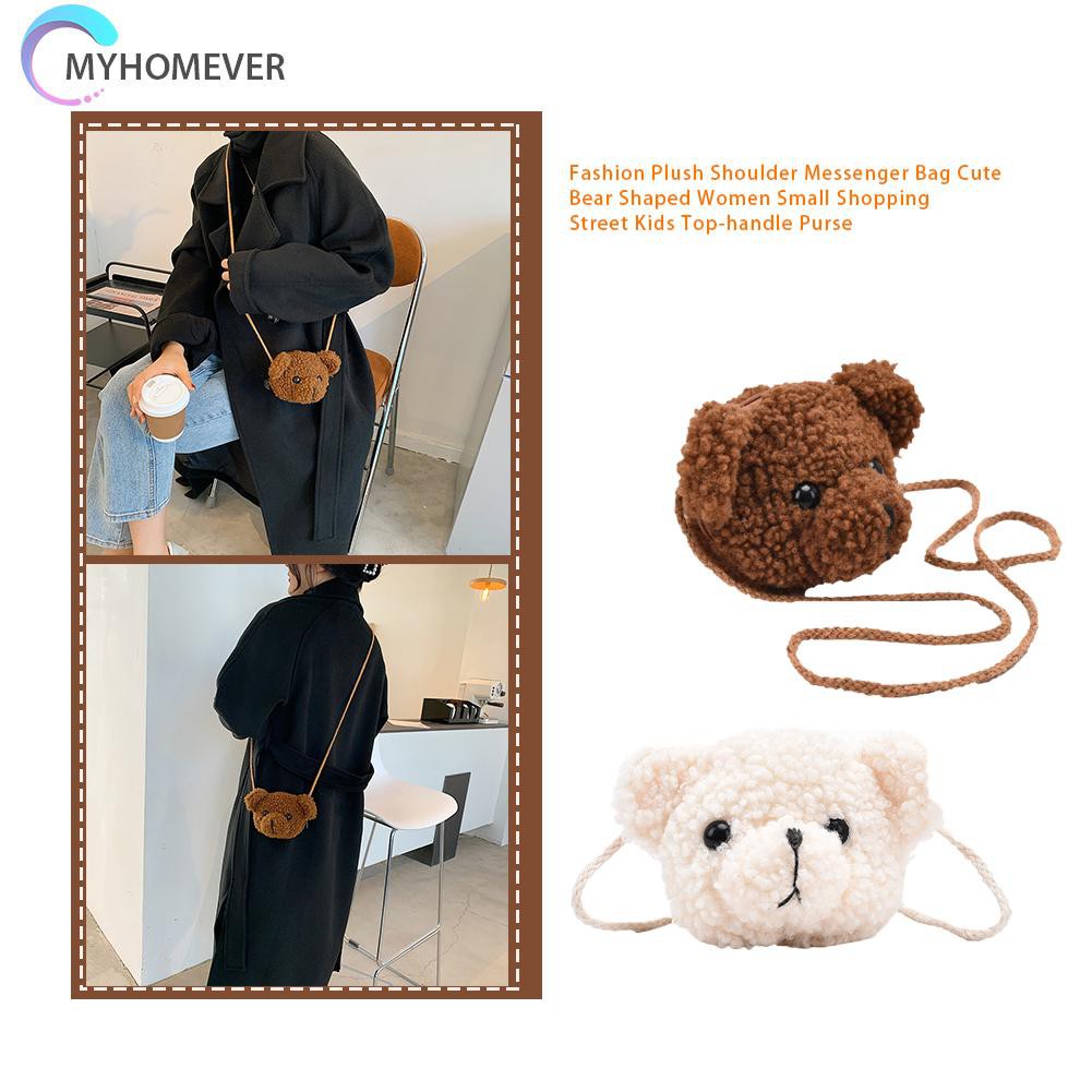 Túi Đeo Chéo Hình Gấu Nhồi Bông Xinh Xắn Cho Nữ